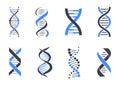 DNA Helix Patterns Colorful Vector Illustration Royalty Free Stock Photo