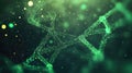Dna helix structure in green molecular science background Royalty Free Stock Photo