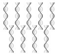 DNA icon chromosome genetics vector set DNA gene molecule set of vector. Royalty Free Stock Photo