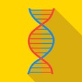 DNA icon, flat style Royalty Free Stock Photo