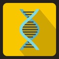 DNA icon, flat style Royalty Free Stock Photo