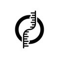 Black solid icon for Dna, gene and chromosome