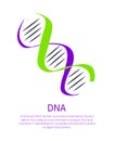 DNA Icon of Genetic Code, Deoxyribonucleic Acid