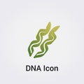 DNA Icon Logo Symbol - Gene Genetics Research Medical Science Human Health Emblem - Helix Pattern Infinity Concept Vector