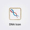 DNA Icon Logo Symbol - Gene Genetics Research Medical Science Human Health Emblem - Helix Pattern Infinity Concept Vector Royalty Free Stock Photo