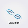 DNA Icon Logo Symbol - Gene Genetics Research Medical Science Human Health Emblem - Helix Pattern Infinity Concept Vector