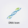 DNA Icon Logo Symbol - Gene Genetics Research Medical Science Human Health Emblem - Helix Pattern Infinity Concept Vector Royalty Free Stock Photo