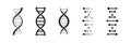 DNA icon set. DNA Structure molecule icon. Chromosome icons. Vector illustration Royalty Free Stock Photo