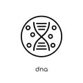 Dna icon. Trendy modern flat linear vector Dna icon on white background from thin line Human Body Parts collection Royalty Free Stock Photo