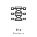 dna icon vector from bioengineering collection. Thin line dna outline icon vector illustration. Linear symbol for use on web and Royalty Free Stock Photo