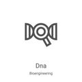 dna icon vector from bioengineering collection. Thin line dna outline icon vector illustration. Linear symbol for use on web and Royalty Free Stock Photo