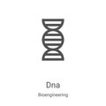 dna icon vector from bioengineering collection. Thin line dna outline icon vector illustration. Linear symbol for use on web and Royalty Free Stock Photo