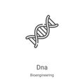 dna icon vector from bioengineering collection. Thin line dna outline icon vector illustration. Linear symbol for use on web and Royalty Free Stock Photo