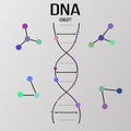 DNA icon vector. Logo chromosome illustration. Dna modified Royalty Free Stock Photo