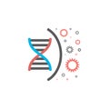 DNA line icon virus gene. Vector sign for web graphic. Royalty Free Stock Photo