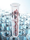 DNA inside test tube Royalty Free Stock Photo