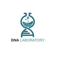 DNA laboratory logo design concept