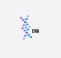 DNA logo concept for medical development and genetic research company, laboratory, clinic. Simple gene structure design Royalty Free Stock Photo