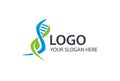 DNA logo with leave. Suitable for healthy life, medical, medicine, body, cross symbol or icon,