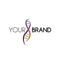 DNA logo template vector. Good for biological and medicine company.