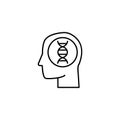 DNA, man, brain icon. Simple line, outline vector of gene modification icons for ui and ux, website or mobile application Royalty Free Stock Photo