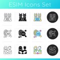 DNA manipulation icons set