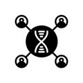 Black solid icon for Dna matching, amplification and genetically
