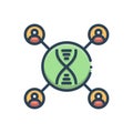 Color illustration icon for Dna matching, amplification and genetically