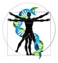 DNA Vitruvian Man Royalty Free Stock Photo