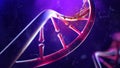 DNA molecule. Closeup of concept human genome. Royalty Free Stock Photo