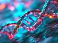 DNA molecule, 3D illustration. Abstract background with DNA molecules. Generative AI Royalty Free Stock Photo