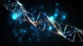 DNA molecule, 3d render, computer generated illustration, blue background Generative AI