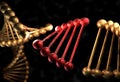 The DNA molecule with defective gene 3d illustration