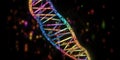 DNA molecule double helix in colorful