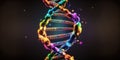 DNA molecule double helix in colorful