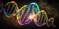 DNA molecule double helix in colorful