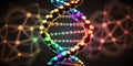 DNA molecule double helix in colorful