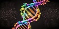 DNA molecule double helix in colorful