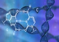 DNA molecule double helix GC base pair 3D rendering