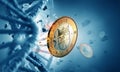 DNA molecule and euro coin Royalty Free Stock Photo
