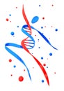 Dna molecule in form of human