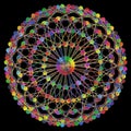 DNA Molecule Fractal Network Structure 01. Colorful DNA string connection concept, isolated on black background.
