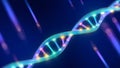 DNA molecule helix spiral structure on blue background Royalty Free Stock Photo
