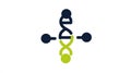 DNA Molecule Icon with Connecting Dots Representing Biology and Science Royalty Free Stock Photo