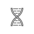 DNA molecule line icon, outline vector sign, linear style pictogram isolated on white. Royalty Free Stock Photo