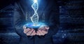 DNA molecule research . Mixed media Royalty Free Stock Photo