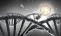 DNA molecule research . Mixed media Royalty Free Stock Photo