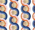 DNA molecule seamless vector background. Repeating pattern Spiral genetic dna strands medical icon. Helix structure symbol. DNA