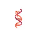 DNA molecule sign, genetic elements and icons collection strand. Vector