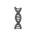 Dna molecule structure doodle icon, vector color line illustration Royalty Free Stock Photo